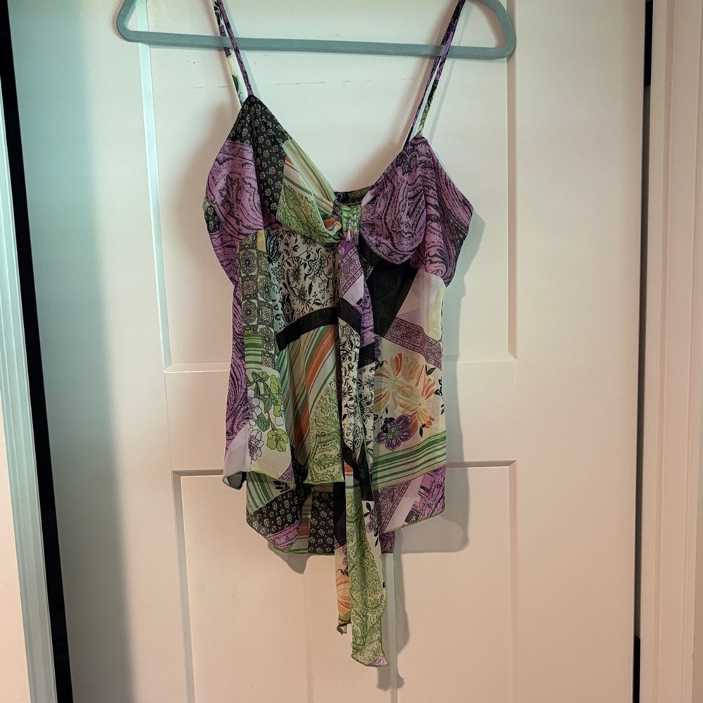 💥3 for $15💥 XOXO Vibrant Patchwork Camisole with Spaghetti Straps